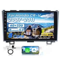 Car Radio Stereo Honda CRV 2007-2011 CarPlay Android Auto 9-inch Touch Screen Head Units Wireless Bluetooth GPS FM, WiFi Mirror Link, Multimedia