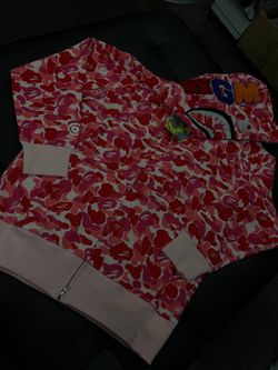 BAPE Shark Full-Zip Hoodie Pink Camo