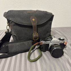 Canon AE-1 With Bag And Film Development Box