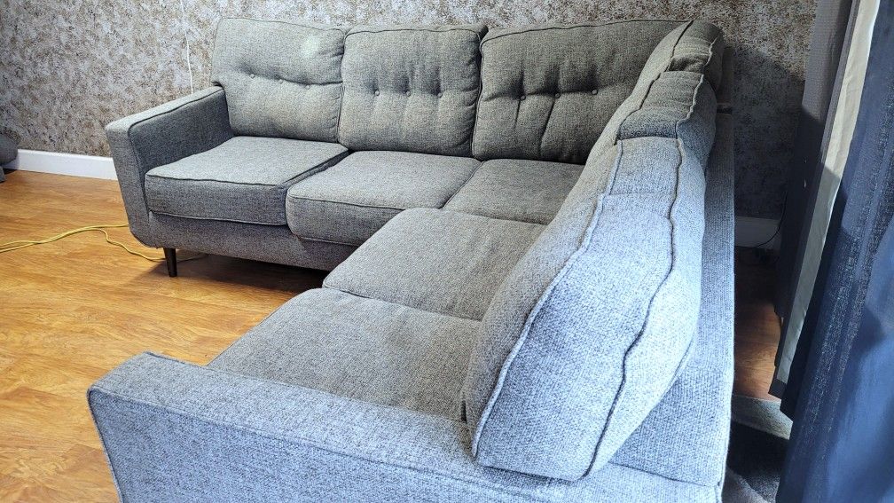 Gray L Shaped Sectional Couch Sofa Ashley Furniture 2 Piece Zardoni