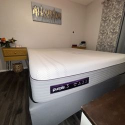Cali King Bed Frame With Purple bed Mattress