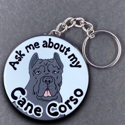 Cane Corso Italian Mastiff Puppies Keychain