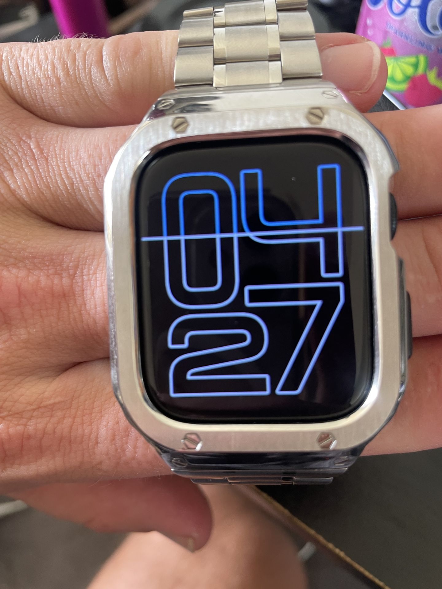 Apple Watch Stainless Steel Case/Band Strap 45mm Compatible