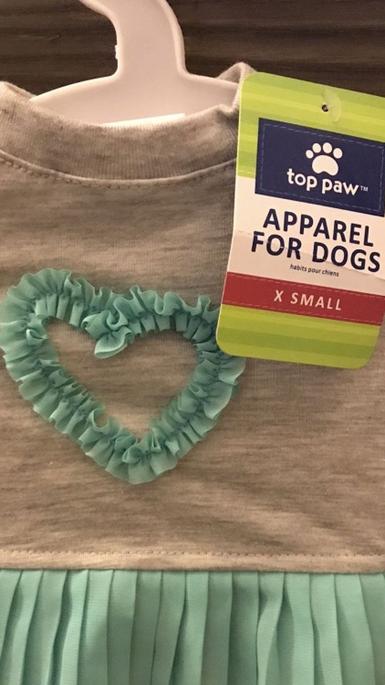 Teal Heart Doggy Dress