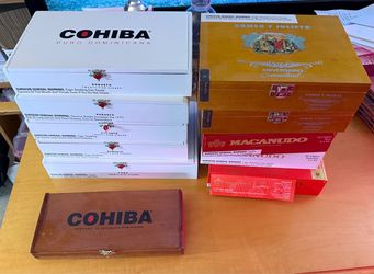 11 empty cigar boxes Cohiba Romeo y julieta