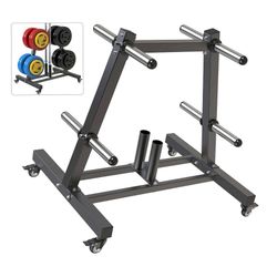 Olympic Weight Plate Tree Rolling Heavy Duty. NEW