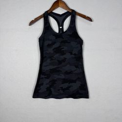 Lululemon Womens Black Gray Camo Racerback Tank Top XS