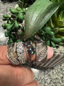 Silver-Tone Fashion Rings Set of 3