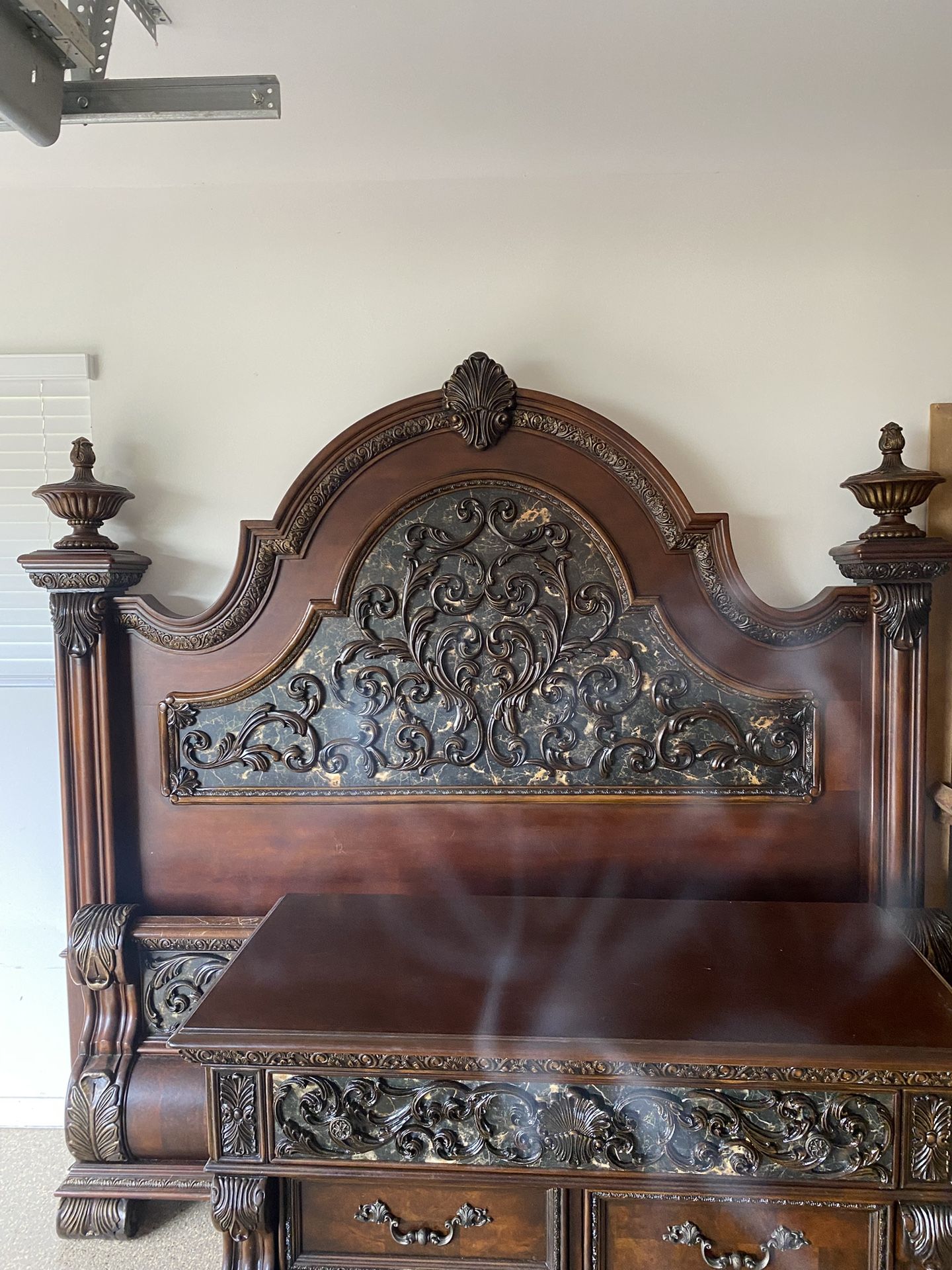 Horchow California King Bed With Matching Armoire