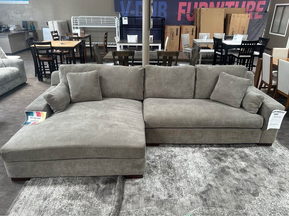 Large extra wide chaise sectional.