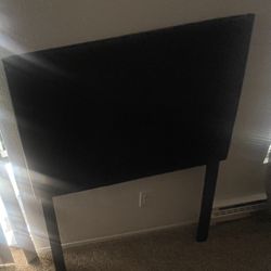 Twin Black Leather Headboard w/ Mattress & Box Spring 