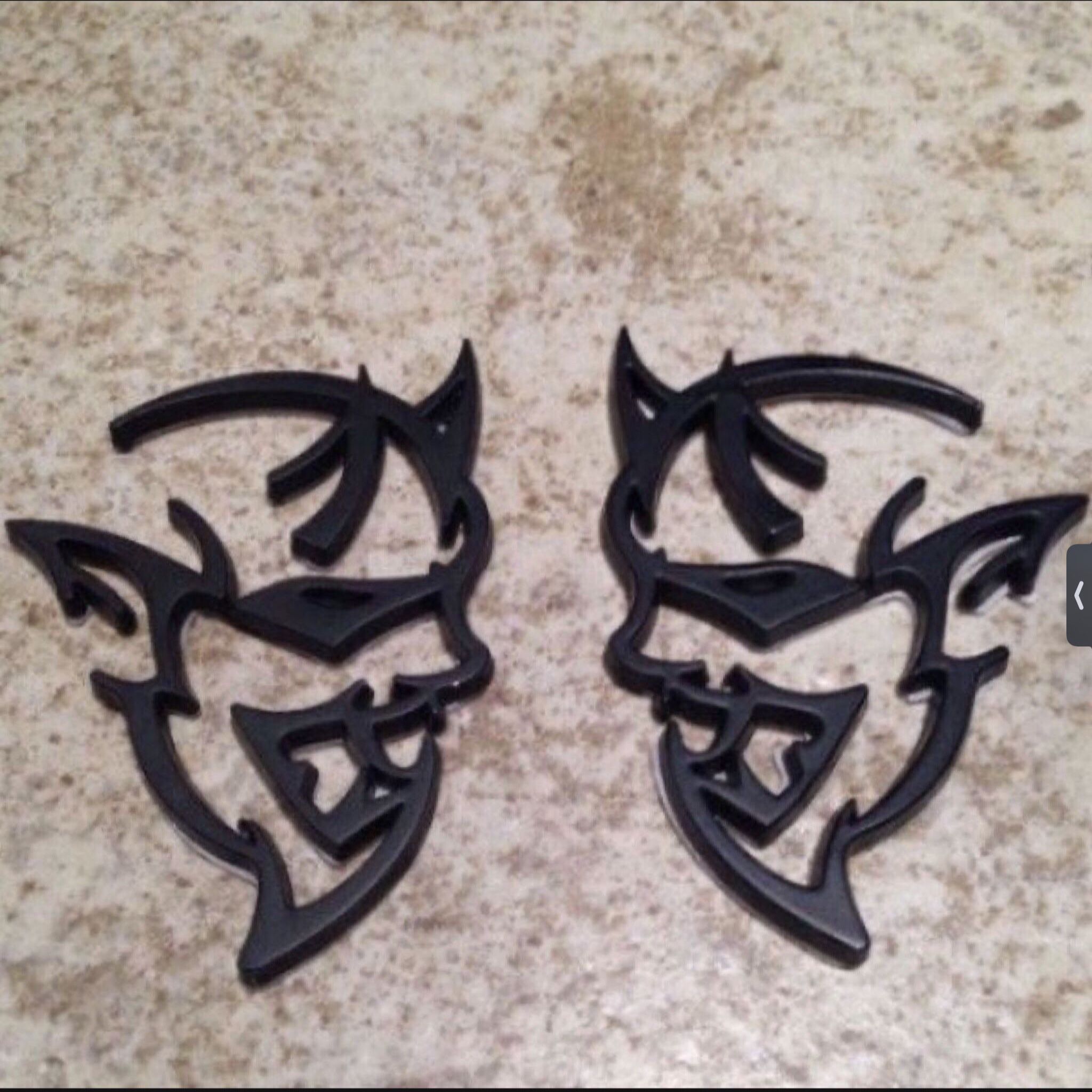 Dodge Demon Emblems Black Challenger Mopar Hellcat Red Eye