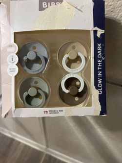 Bibs Colour Latex Pacifier - Size 1: 0-6 Months - Petrol/Sage/Baby Blue/Iron - 4pk: Rubber, BPA-Free Design New $12