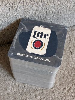 100 beer coasters sealed Miller great taste less filling