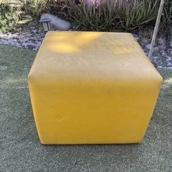 Yellow Cube Seat Ottoman 21”x21” x18”