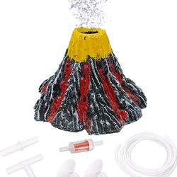 Aquarium Air Bubbler Decoration Kit, Fish Tank Stone Set, Volcano-s Kit