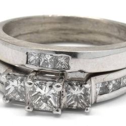 14K Princess-Cut Wedding Set