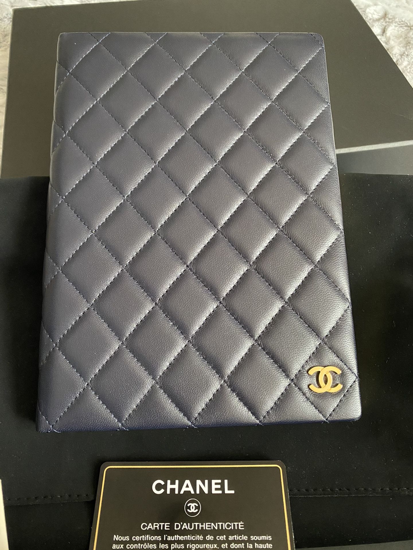 Chanel Navy Blue Lambskin Notebook