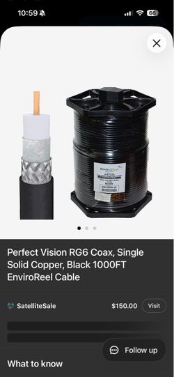 Large Spools of Black Wire Cable