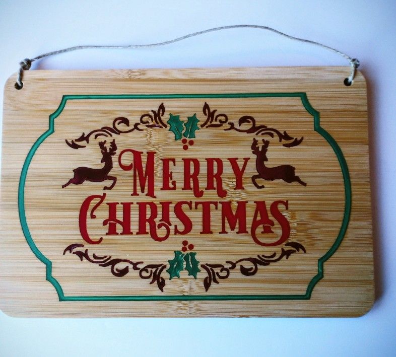 Epoxy Inlay Sign. Christmas Theme