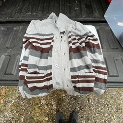 Chor Striped Button-up Cardigan, men’s Size, XL 