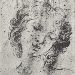 ANGEL Giovanni Gian Lorenzo Bernini Fine Art Print Antique Vintage 40’s Original Italy Italian Printed Collectible -TEST DI ANGELO