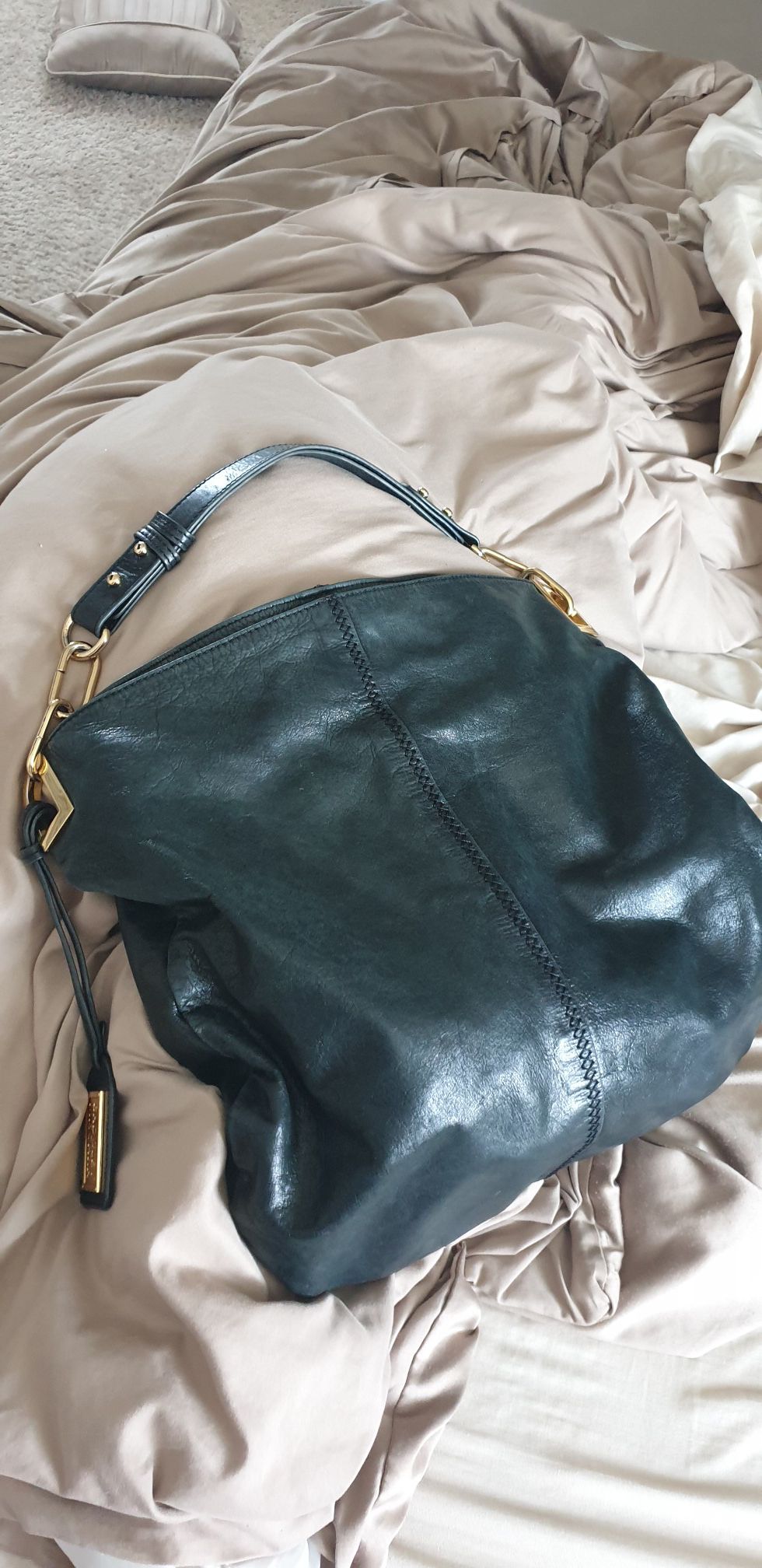 Authentic Badgley Mischka leather hobo bag.
