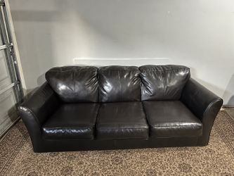 Dark Brown Faux Leather Sofa – FREE Delivery