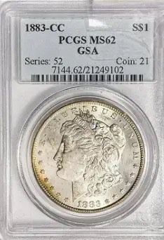 1883-CC Morgan Silver Dollar PCGS MS62 GSA