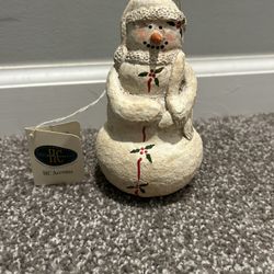 Holiday Crackle Jack Snowman- 6” Tall With Tag Attached 