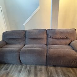 Power reclining couch with USB ports