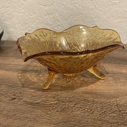Vintage 1930’s-1950’s Amber Colored Glass Bowl