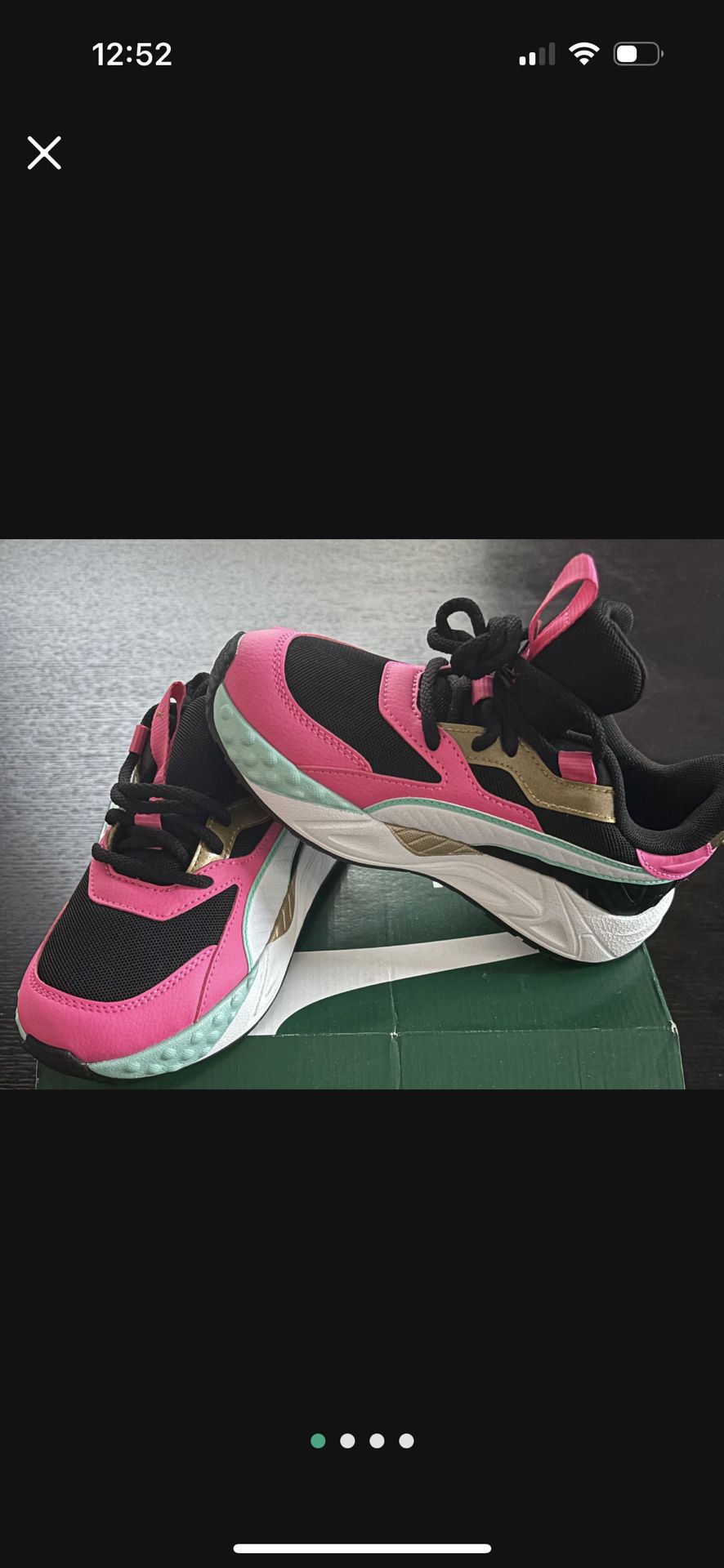 Girls Black And Pink Puma RS Track vacay Sneakers Size 1