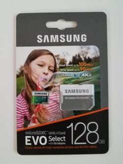 New samsung 128gb u3 micro SD card with adapter
