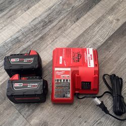 Milwaukee M18 Batteries Charger And Case Totally New 