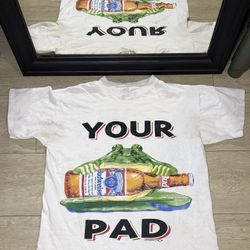Vintage 1990s Budweiser “Your Pad? Or Mine?” Frog Single Stitch Shirt