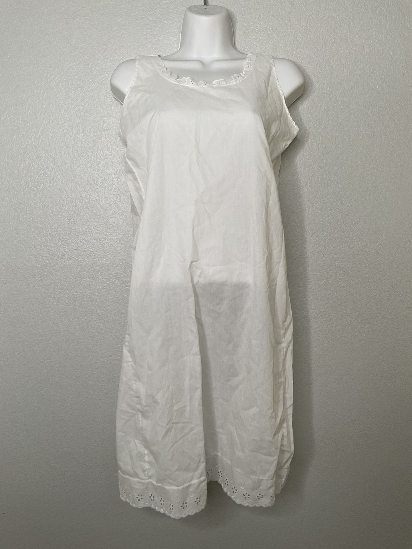 White Vintage Nightgown Slip Dress Size Small