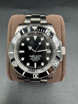 Seiko Mod Marine Master Black Dial with Genuine Seiko NH35 Movement Stainless Steel
