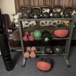 Weight Rack and Weights