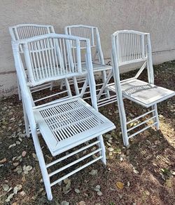 BRAND NEW VINGLI Bamboo Folding Chair, Foldable Dining Wood Chairs Comfortable Seat for Outdoor & In