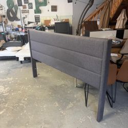 Full Size Gray Linen Headboard 