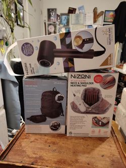 NiZONi Ionic Hair Dryer, Heating Pad & Backpack Bundle