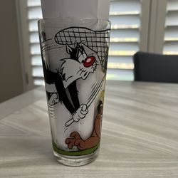 Vintage Cartoon Glasses Pepsi 1976 Sylvester tweety  Looney Tunes Warner Bros 