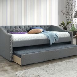 5325 Gray Loretta Daybed Trundle Twin Bed
