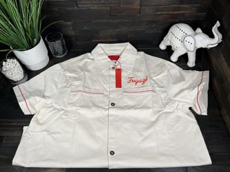 Fugazi Willful Infringement Bowling Shirt Cream Size XL