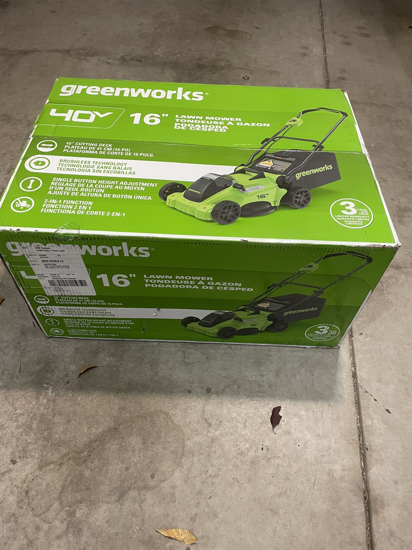 Electric (Cordless) Lawn Mower w/ 4.0 Ah battery - Brand New (Unopened)