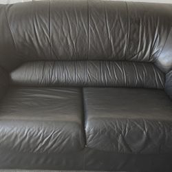 Black Leather Loveseat 