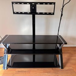 Black Glass TV Stand with Mount