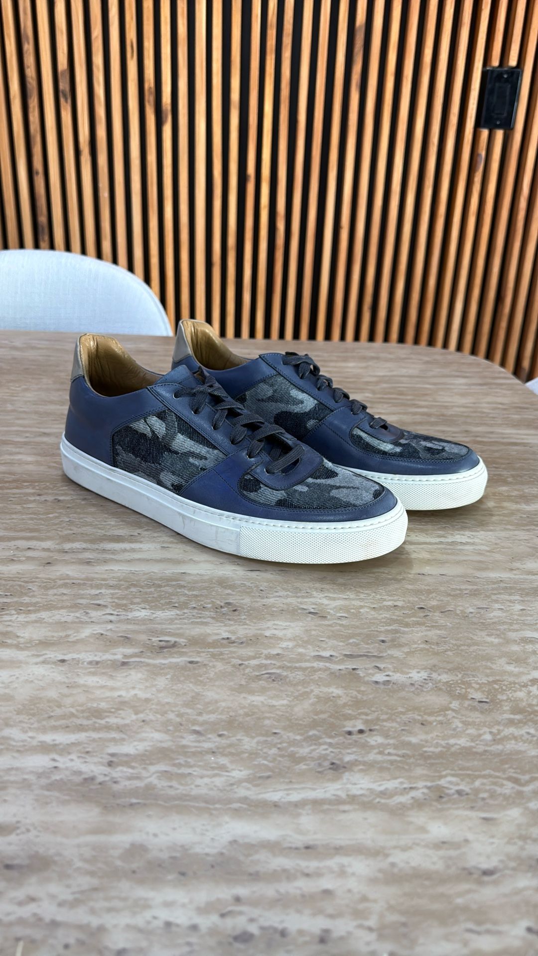 Dress Sneakers In Blue Camo