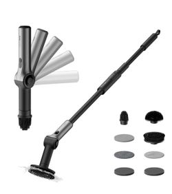 HOTO Flexi Cordless Spin Scrubber with Telescoping Handle & Multi-Surface Brush